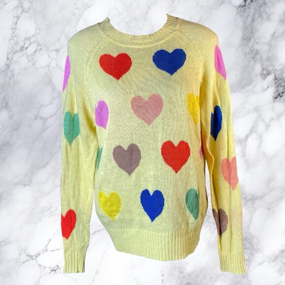 Wildfox White Label Rainbow Hearts Sweater - Picture 1 of 12